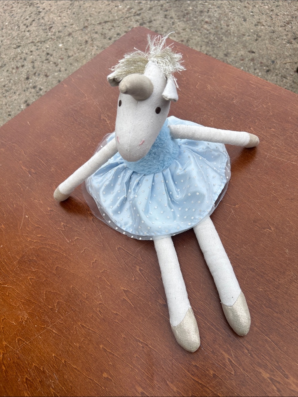 ORANGE TREE Plush Unicorn Doll polka dot sweater Dress gold accent Cheltenham UK
